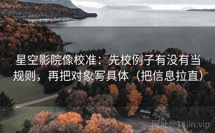 星空影院像校准：先校例子有没有当规则，再把对象写具体（把信息拉直）