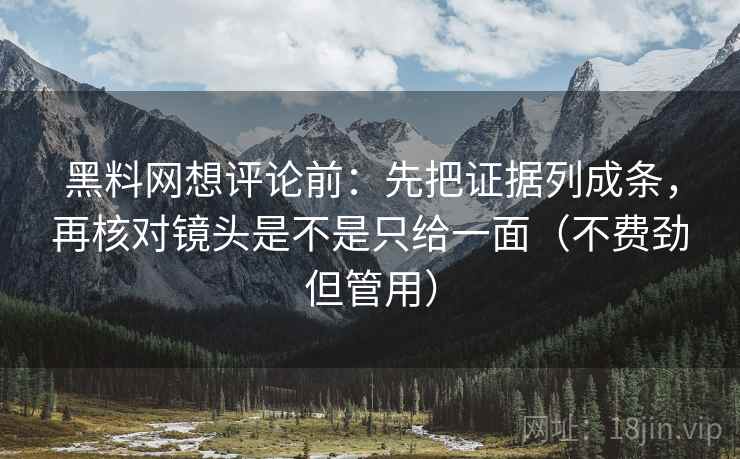 黑料网想评论前：先把证据列成条，再核对镜头是不是只给一面（不费劲但管用）