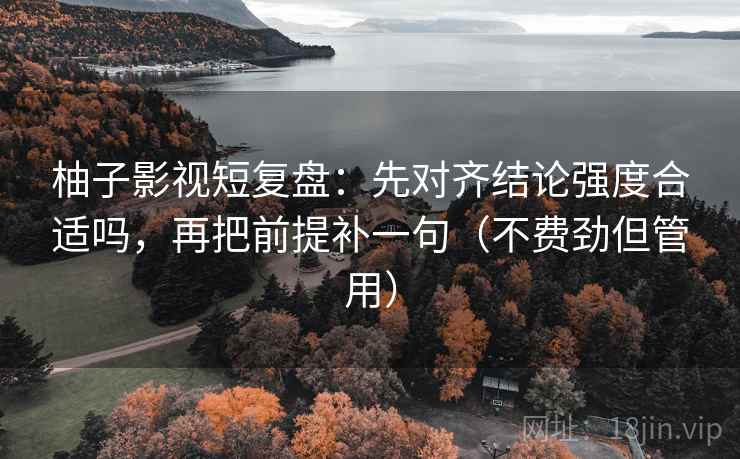 柚子影视短复盘：先对齐结论强度合适吗，再把前提补一句（不费劲但管用）